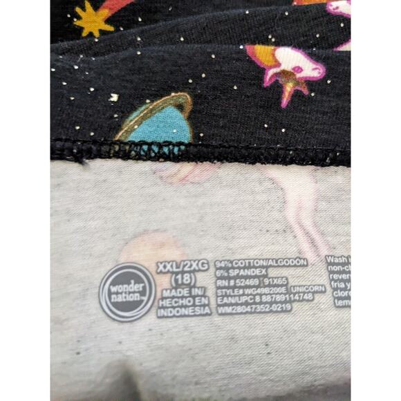 Wonder Nation Girls Unicorn/Space Leggings XXL 2XL 18 Saturn Moon Glitter Stars - Picture 5 of 5